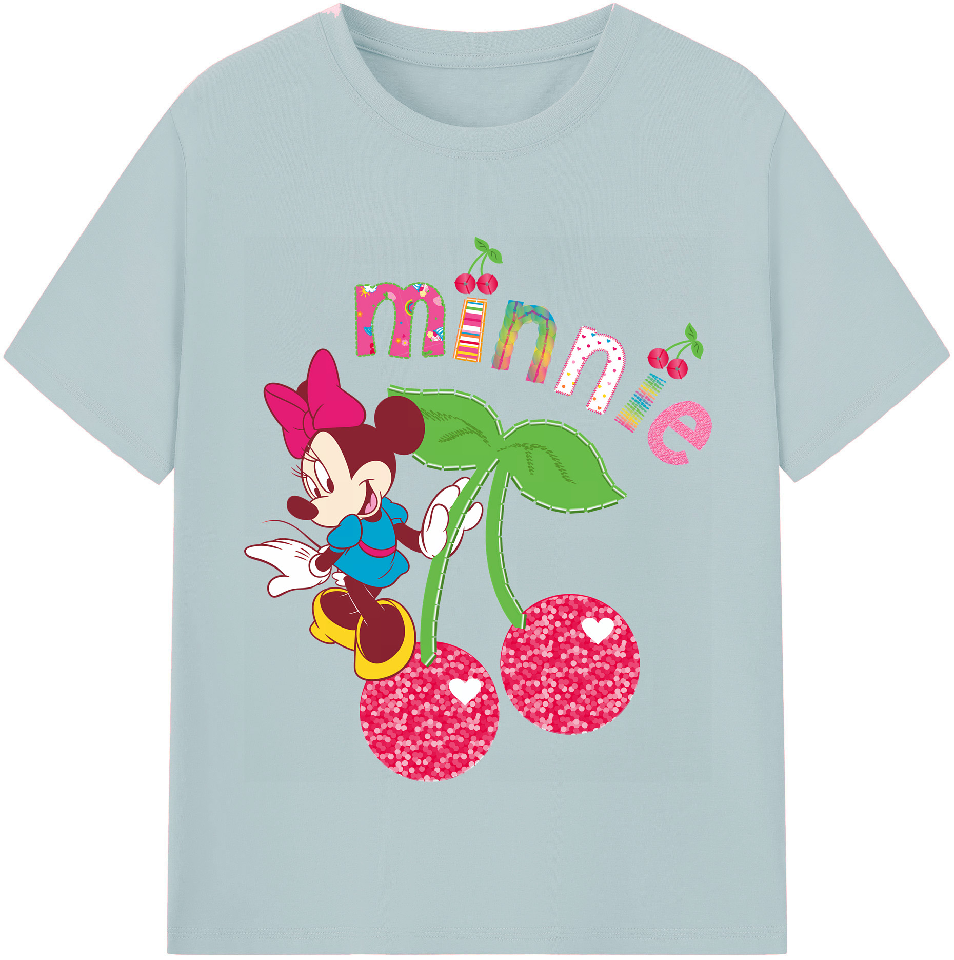 （画像用） ミッキーマウス Mickey Mouse 綿100％半袖Tシャツ（フロントプリント）